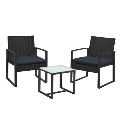 Songmics Έπιπλό Μπαλκονιού - Κήπου Lounge Set, Μαύρο (GGF010B05) (SNGGGF010B05)