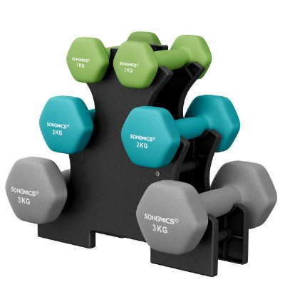 Songmics σετ 3 ζεύγη Αλτήρες 1, 2 & 3 κιλών σε τρία χρώματα  (SYL612GN) (SNGSYL612GN)