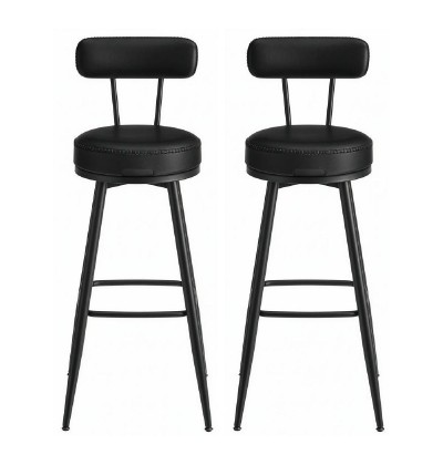 Vasagle Σετ Μεταλλικά Σκαμπό Μπαρ με πλάτη - Μαύρο -  2 τμχ (LBC889B01V1) (VASLBC889B01V1)