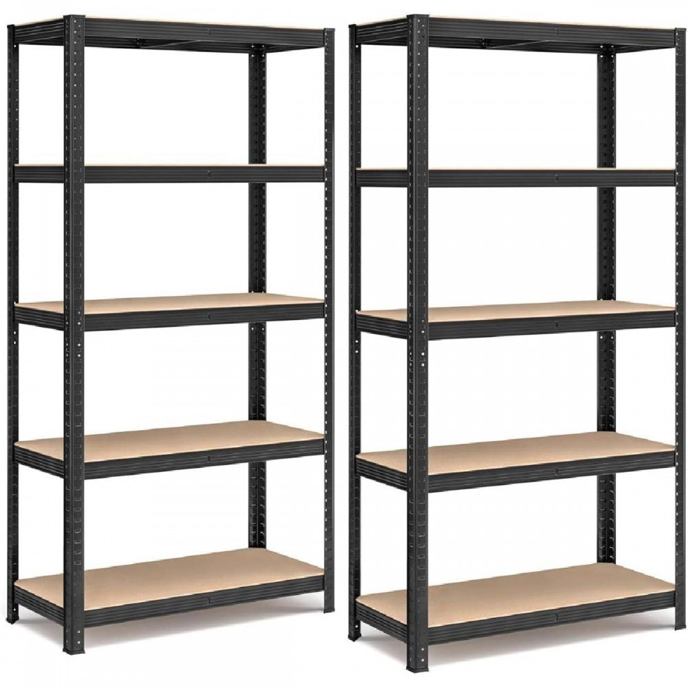 Songmics σετ 2 βαρέως μεταλλικών ραφιών 5 επιπέδων, μαύρο (GLR042B01) (SNGGLR042B01)