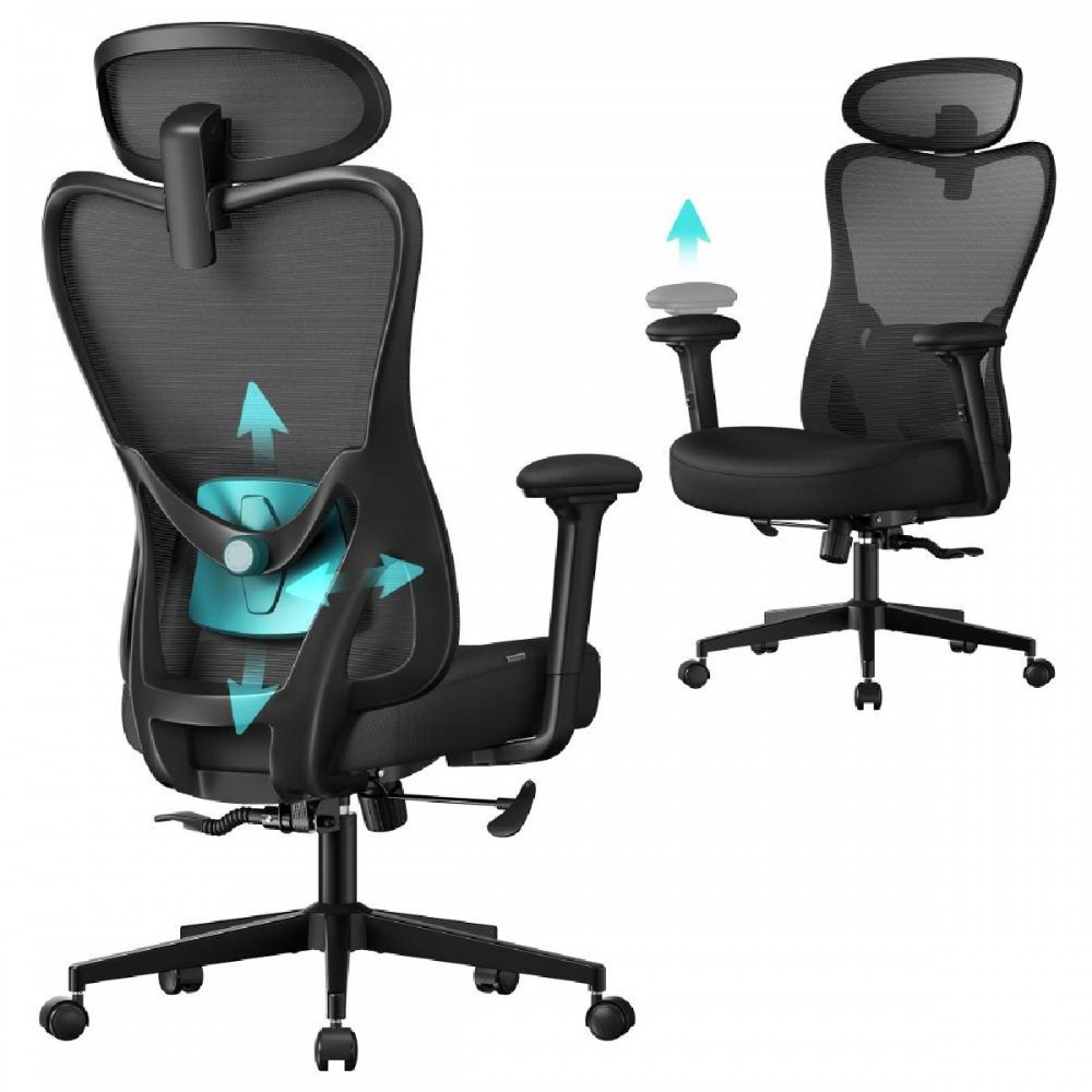 Songmics Εργονομική περιστρεφόμενη καρέκλα γραφείου 70 x 70 x 114-130 cm mesh, μαύρη (OBN066BH01) (SNGOBN066BH01) Songmics Εργονομική περιστρεφόμενη καρέκλα γραφείου 70 x 70 x 114-130 cm mesh, μαύρη (OBN066BH01) (SNGOBN066BH01)