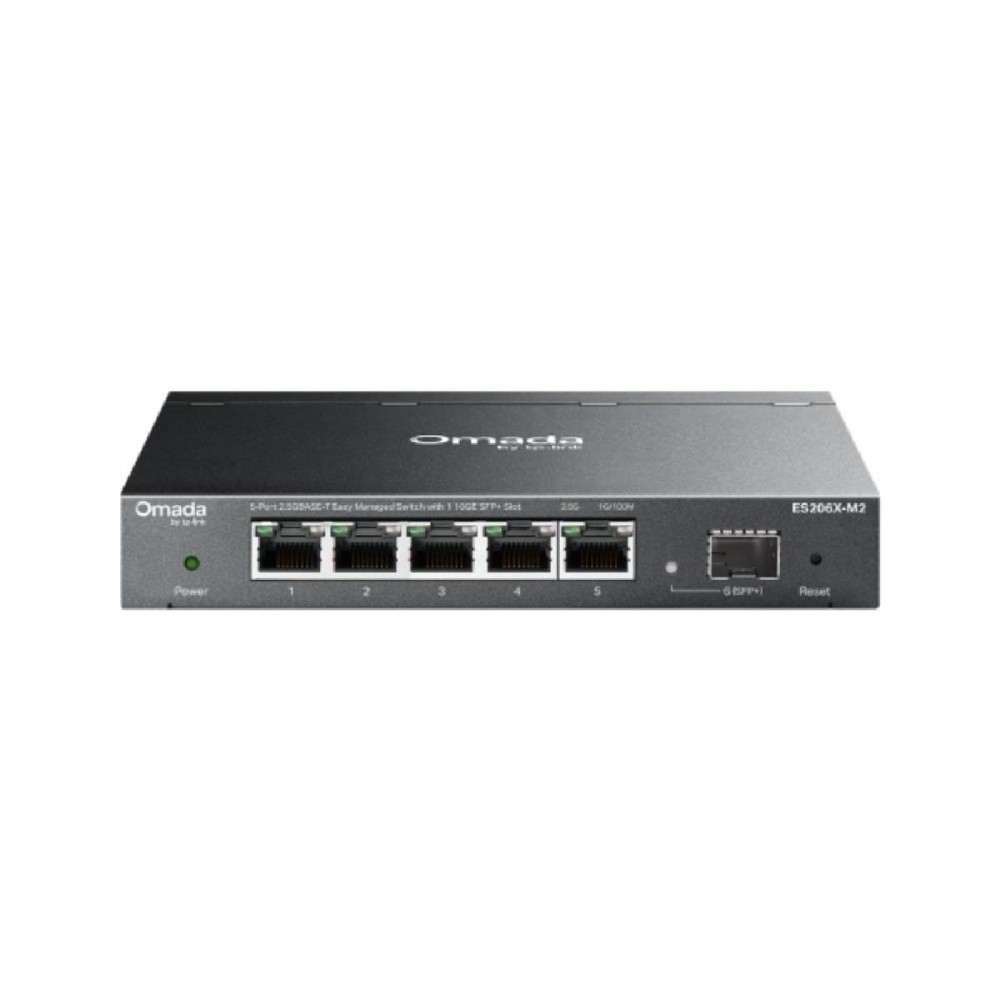 TP-Link Omada 5-Port 2.5GBASE-T Easy Managed Switch with 1 10GE SFP+ Slot (ES206X-M2) (TPES206X-M2) TP-Link Omada 5-Port 2.5GBASE-T Easy Managed Switch with 1 10GE SFP+ Slot (ES206X-M2) (TPES206X-M2)