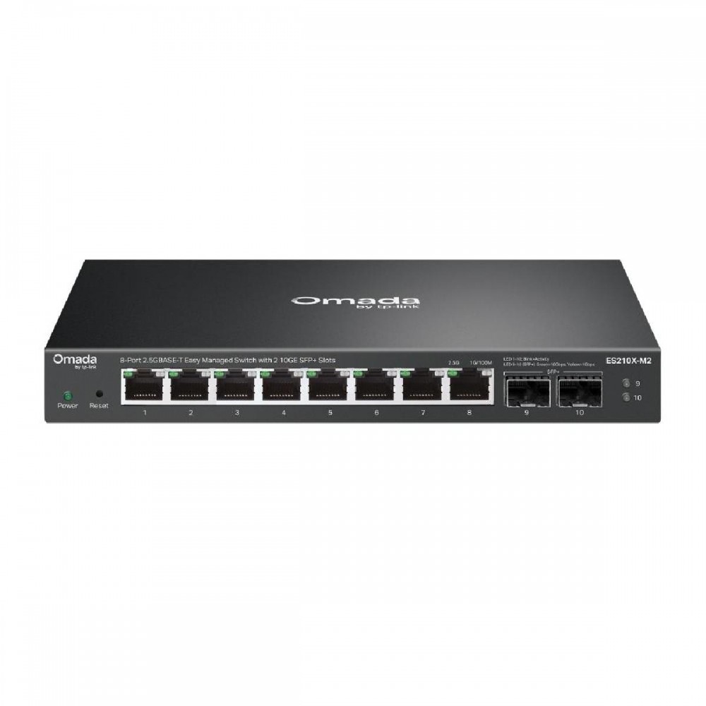 TP-Link Omada 8-Port 2.5G BASE-T Easy Managed Switch with 2 10GE SFP+ Slots (ES210X-M2) (TPES210X-M2) TP-Link Omada 8-Port 2.5G BASE-T Easy Managed Switch with 2 10GE SFP+ Slots (ES210X-M2) (TPES210X-M2)