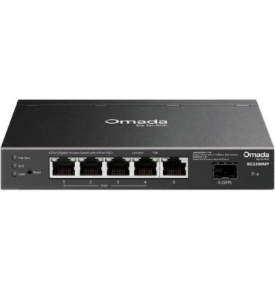 TP-Link Omada Access 6-Port Gigabit Switch with 4-Port PoE+ (SG2206MP) (TPSG2206MP)