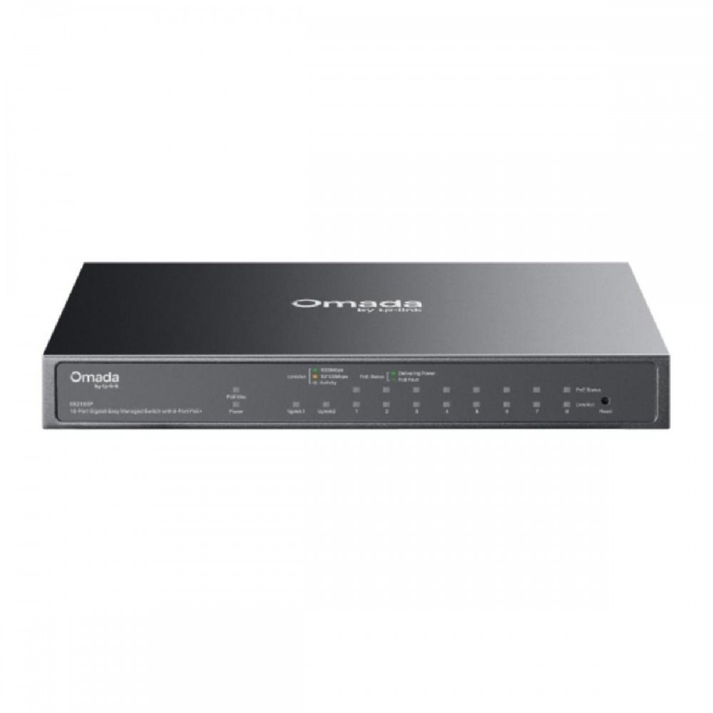 TP-Link Omada 10-Port Gigabit Easy Managed Switch with 8-Port PoE+ (63W POE Budget) (ES210GP) (TPES210GP)