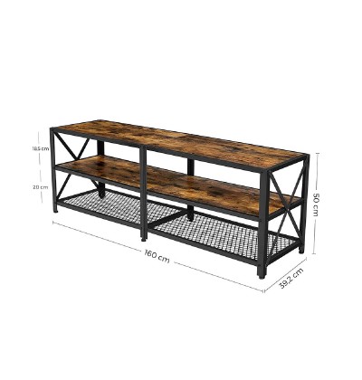 Τραπέζι τηλεόρασης για τηλεόραση έως 70 ίντσες, με ράφια, ατσάλινο σκελετό, ρουστίκ καφέ και μαύρο Vasagle (LTV095B01) (VASLTV095B01) Τραπέζι τηλεόρασης για τηλεόραση έως 70 ίντσες, με ράφια, ατσάλινο σκελετό, ρουστίκ καφέ και μαύρο Vasagle (LTV095B01) (VASLTV095B01)