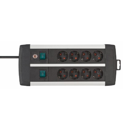 Brennenstuhl Premium-Alu-Line Technics extension lead 8-way Duo black 3m H05VV-F 3G1.5 with every 4 sockets switched (1391000908) (BNN1391000908) Brennenstuhl Premium-Alu-Line Technics extension lead 8-way Duo black 3m H05VV-F 3G1.5 with every 4 sockets switched (1391000908) (BNN1391000908)