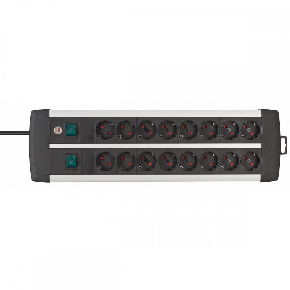 Brennenstuhl Premium-Alu-Line Technics extension lead 16-way Duo black 3m H05VV-F 3G1.5 with every 8 sockets switched (1391000916) (BNN1391000916) Brennenstuhl Premium-Alu-Line Technics extension lead 16-way Duo black 3m H05VV-F 3G1.5 with every 8 sockets switched (1391000916) (BNN1391000916)
