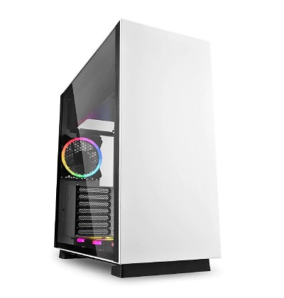 Sharkoon Pure Steel RGB Gaming Midi Tower Κουτί Υπολογιστή με Πλαϊνό Παράθυρο Λευκό (PURESTEELWHITERGB) (SHRPURESTEELWHITERGB)