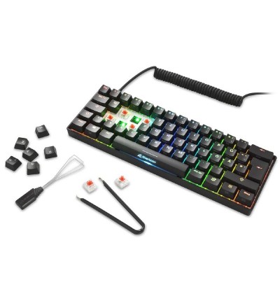 Sharkoon Skiller SGK50 S4 Gaming Μηχανικό Πληκτρολόγιο 60% με Kailh Red διακόπτες και RGB φωτισμό Αγγλικό US (SGK50S4BKRD) (SHRSGK50S4BKRD)