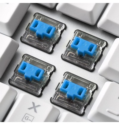 Sharkoon PureWriter TKL RGB Gaming Μηχανικό Πληκτρολόγιο Tenkeyless με Kailh Blue διακόπτες και RGB φωτισμό (Αγγλικό US) Λευκό (PUWRTKLWHBL) (SHRPUWRTKLWHBL)