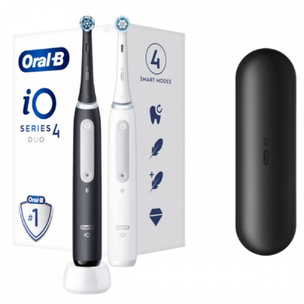 Oral-B iO Series 4 Duo Electric Toothbrush Black/White (80370930) (BRA80370930) Oral-B iO Series 4 Duo Electric Toothbrush Black/White (80370930) (BRA80370930)