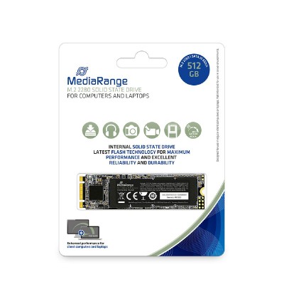 MediaRange Internal M.2 2280 solid state drive, SATA 6 Gb/s, 512GB (MR1023) MediaRange Internal M.2 2280 solid state drive, SATA 6 Gb/s, 512GB (MR1023)