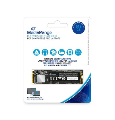 MediaRange Internal M.2 2280 solid state drive, NVMe PCIe 3.1 x4 20 Gb/s, 512GB, black (MR1032)