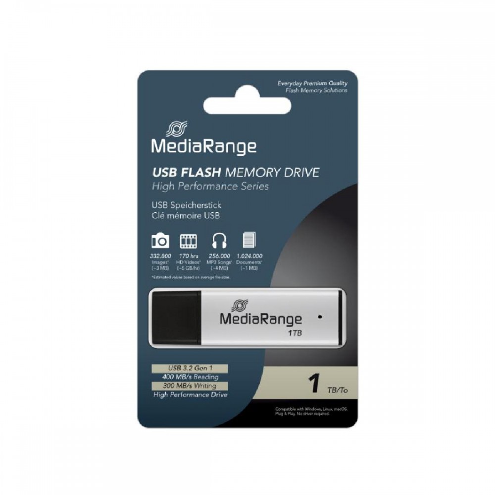 MediaRange USB 3.2 Gen1 high performance flash drive 1TB (MR1905-1) MediaRange USB 3.2 Gen1 high performance flash drive 1TB (MR1905-1)