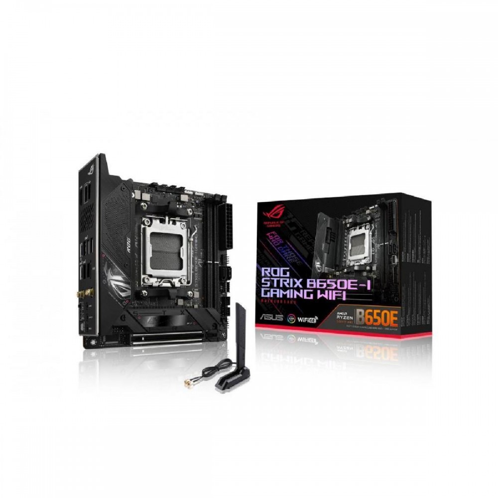 ASUS ROG STRIX B650E-I GAMING WIFI AMD B650 Socket AM5 mini ITX (90MB1BI0-M0EAY0) (ASU90MB1BI0-M0EAY0) ASUS ROG STRIX B650E-I GAMING WIFI AMD B650 Socket AM5 mini ITX (90MB1BI0-M0EAY0) (ASU90MB1BI0-M0EAY0)
