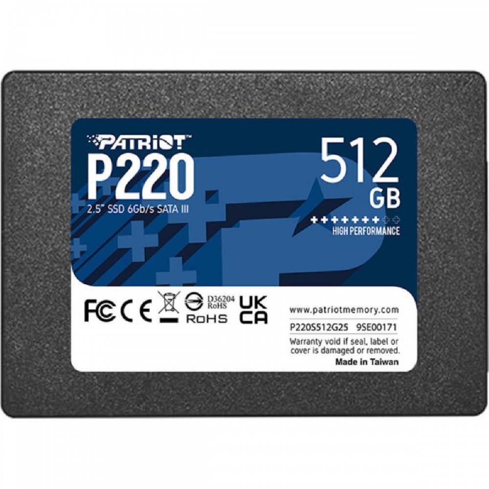 Patriot P220 512 GB Black SATA III 6 Gb/s 25