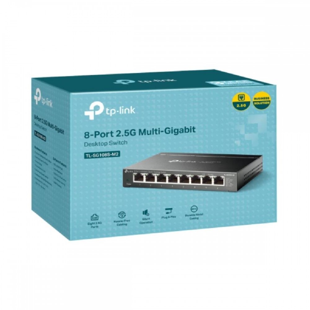 TP-LINK 8-Port 2.5G Multi-Gigabit Desktop Switch (TL-SG108S-M2) (TPTL-SG108S-M2) TP-LINK 8-Port 2.5G Multi-Gigabit Desktop Switch (TL-SG108S-M2) (TPTL-SG108S-M2)