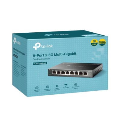 TP-LINK 8-Port 2.5G Multi-Gigabit Desktop Switch (TL-SG108S-M2) (TPTL-SG108S-M2) TP-LINK 8-Port 2.5G Multi-Gigabit Desktop Switch (TL-SG108S-M2) (TPTL-SG108S-M2)