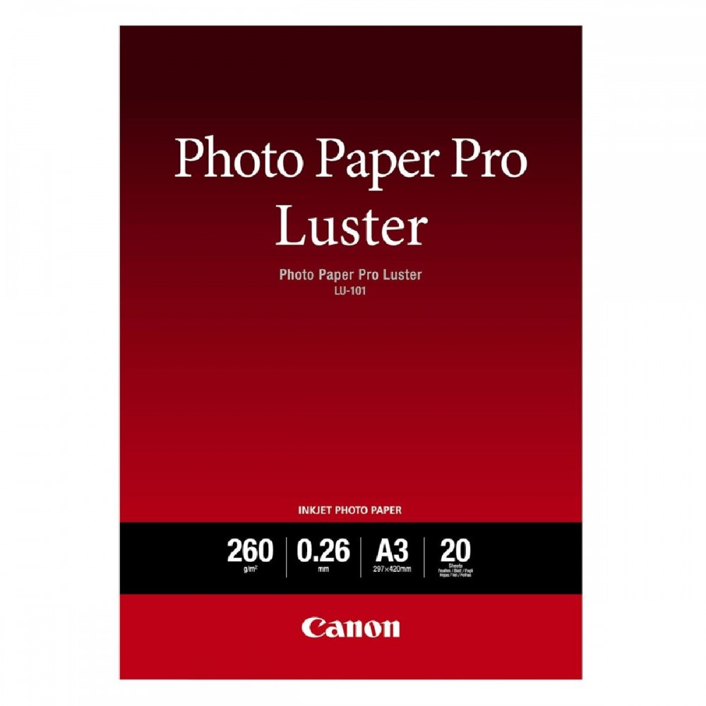 Canon Φωτογραφικό Χαρτί Pro Luster A3 Semi Glossy 260g/m² 20 Φύλλα (6211B007) (CAN-LU101A3) Canon Φωτογραφικό Χαρτί Pro Luster A3 Semi Glossy 260g/m² 20 Φύλλα (6211B007) (CAN-LU101A3)