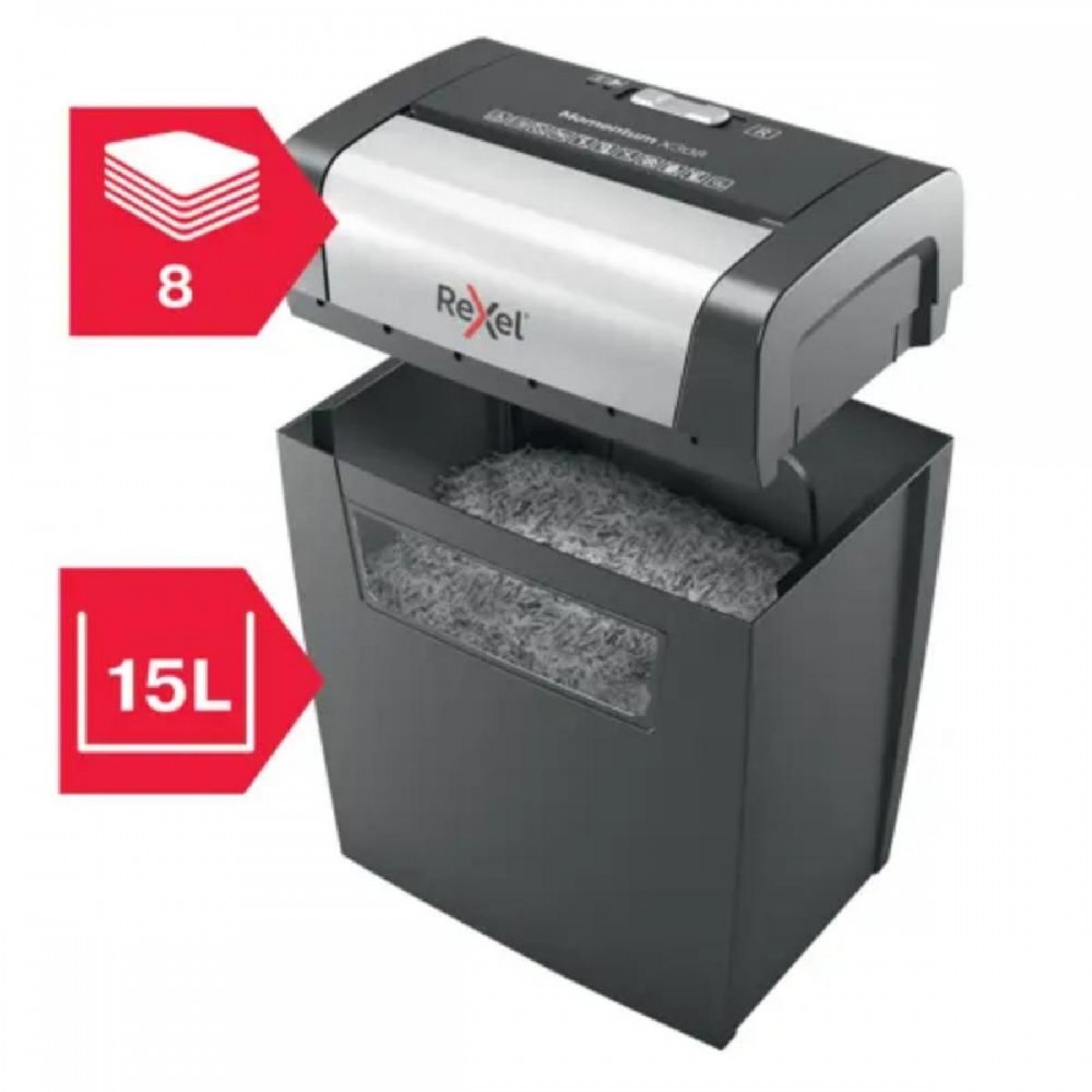 Rexel Momentum X308 Paper Shredder Cross cut (2104570EU) (REX2104570EU) Rexel Momentum X308 Paper Shredder Cross cut (2104570EU) (REX2104570EU)