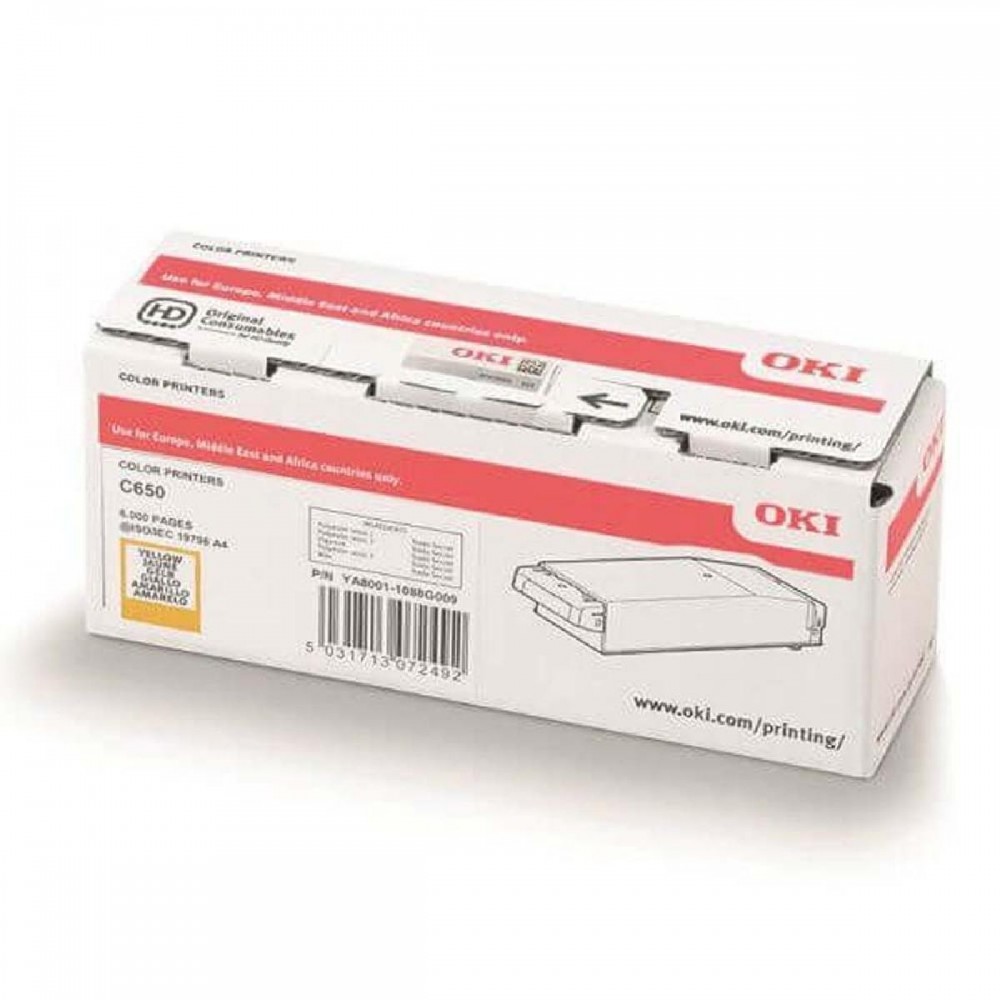 OKI C650 TNR YELLOW 6K (09006129) (OKI-C650-Y) OKI C650 TNR YELLOW 6K (09006129) (OKI-C650-Y)