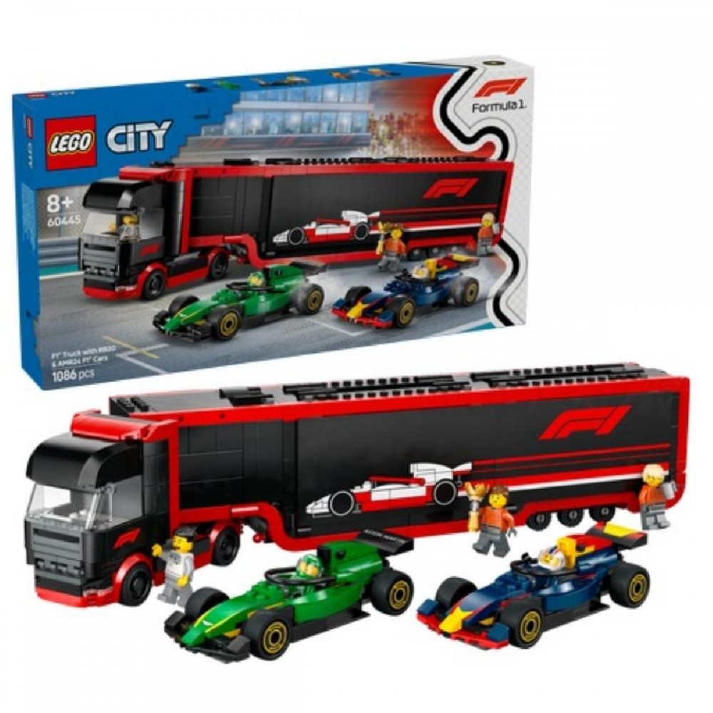 Lego City F1 Transporter With Rb20 & Amr24 F1 Racing Cars (60445) (LGO60445) Lego City F1 Transporter With Rb20 & Amr24 F1 Racing Cars (60445) (LGO60445)