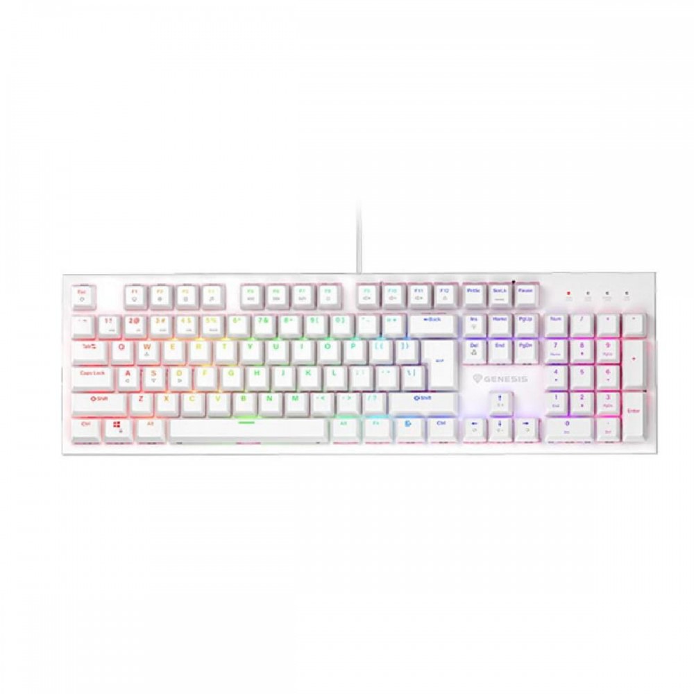 Genesis Gaming Keyboard Thor 303 White US Mechanical RGB, Silent Switch, Hot Swap (NKG-1879) (GNSNKG-1879) Genesis Gaming Keyboard Thor 303 White US Mechanical RGB, Silent Switch, Hot Swap (NKG-1879) (GNSNKG-1879)