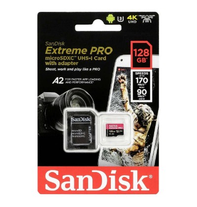 SanDisk Extreme PRO microSDXC 128GB SD Adapter (SDSQXCD-128G-GN6MA) (SANSDSQXCD-128G-GN6MA)