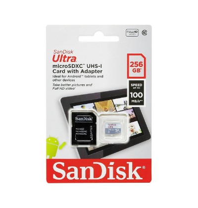 SanDisk Ultra microSDHC 256GB 100MB/s Class 10 UHS-I (SDSQUNR-256G-GN3MN) (SANSDSQUNR-256G-GN3MN) SanDisk Ultra microSDHC 256GB 100MB/s Class 10 UHS-I (SDSQUNR-256G-GN3MN) (SANSDSQUNR-256G-GN3MN)