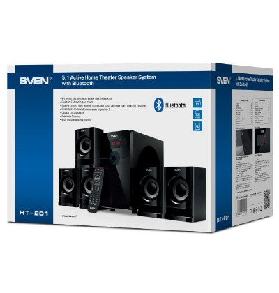 Sven 5.1 Speakers HT-201 Black 20W 5x12W Bluetooth (SV-015770)