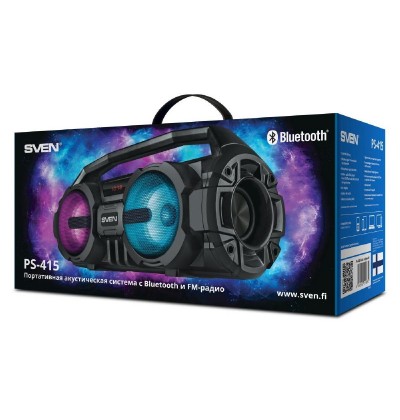 Sven 2.0 Portable Speaker PS-415 Black 2x6W Bluetooth (SV-019631) Sven 2.0 Portable Speaker PS-415 Black 2x6W Bluetooth (SV-019631)
