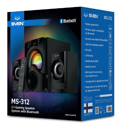 Sven 2.1 Speakers MS-312 Black Bluetooth 20W+2x10W (SV-020897) Sven 2.1 Speakers MS-312 Black Bluetooth 20W+2x10W (SV-020897)