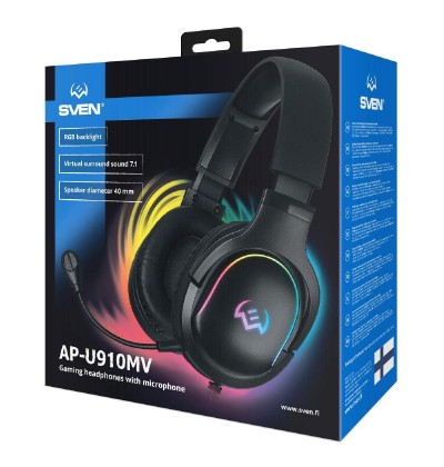 Sven Gaming Headphones With Microphone AP-U910MV Black (SV-021078) Sven Gaming Headphones With Microphone AP-U910MV Black (SV-021078)