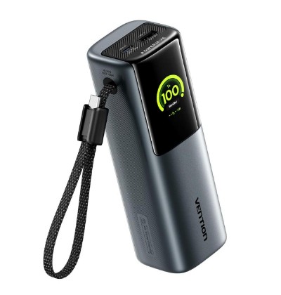 VENTION 20000mAh Power Bank (USB-C + USB-C/USB-C/USB-A) 165W Gray TFT Display Type (FKFH0) (VENFKFH0)