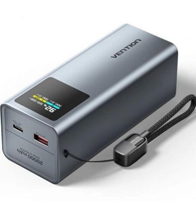 VENTION 20000mAh Power Bank (USB-C + USB-C/USB-A) 100W Gray TFT Display Type (FKCH0) (VENFKCH0)