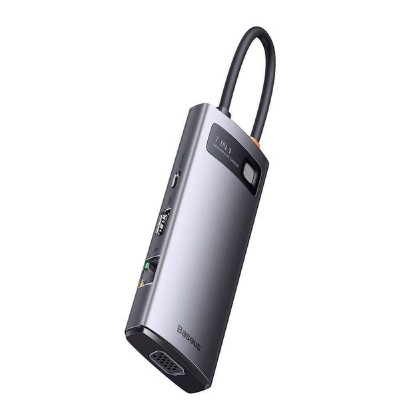 Baseus Hub 7in1 Metal Gleam Series, USB-C to 3x USB 3.0 + HDMI + USB-C PD + VGA + Ethernet RJ45 (WKWG040013) (BASWKWG040013) Baseus Hub 7in1 Metal Gleam Series, USB-C to 3x USB 3.0 + HDMI + USB-C PD + VGA + Ethernet RJ45 (WKWG040013) (BASWKWG040013)