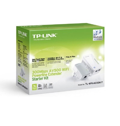 TP-LINK 300Mbps AV600 WiFi Powerline Extender Starter Kit (TL-WPA4220KIT) (TPTL-WPA4220KIT)