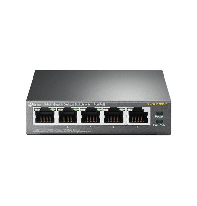 TP-LINK 5-Port Gigabit Desktop Switch with 4-Port PoE V2 (TL-SG1005P) (TPTL-SG1005P)