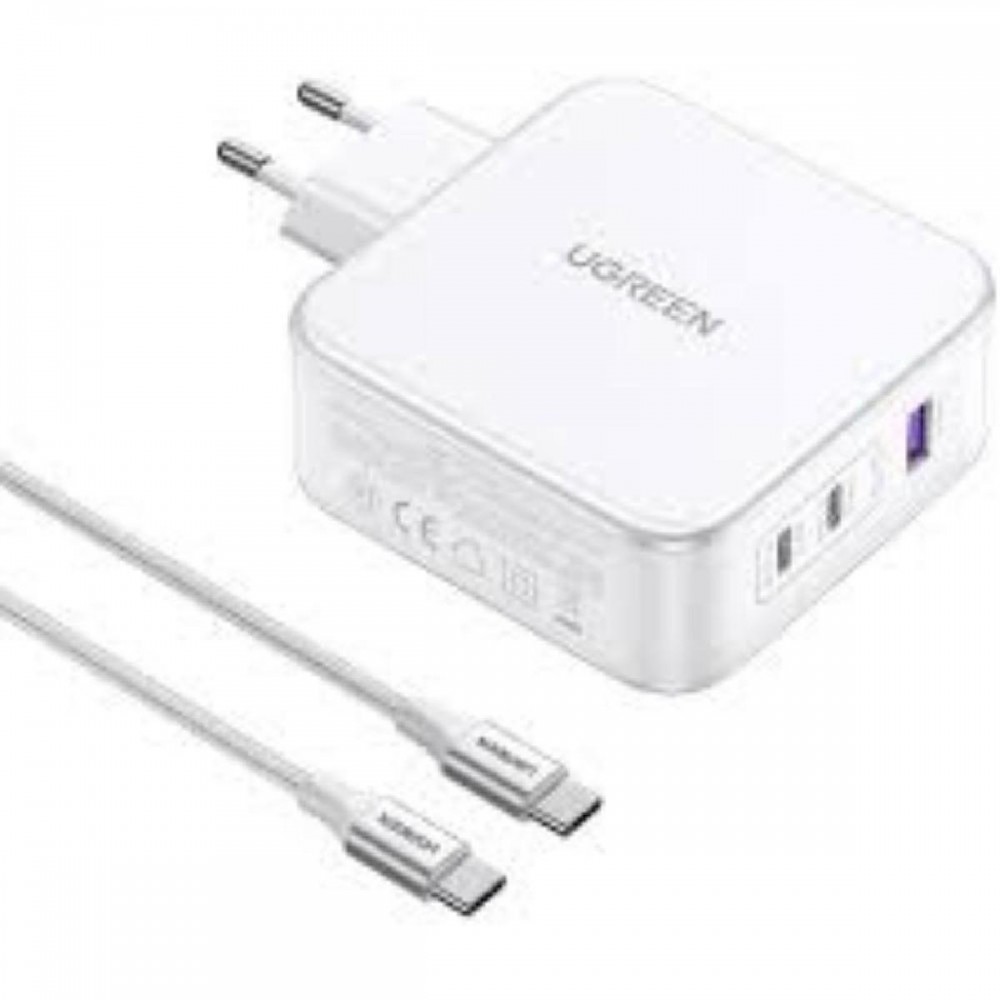 Ugreen Charger 15339 Nexode 2xUSB-C USB-A 3.0 PD3.0 QC4.0 GaN 140W white (15339) (UGR15339)