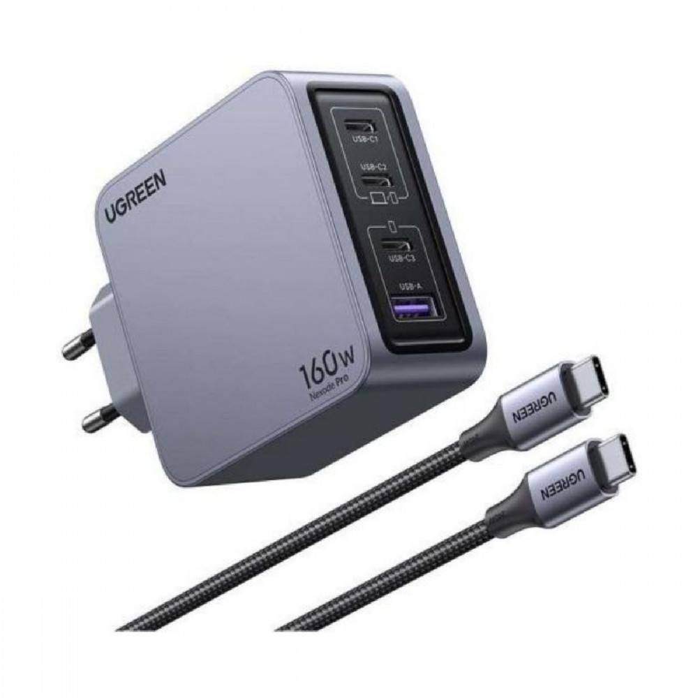 Ugreen Nexode Pro 160W wall charger GaN USB + 3x USB-C gray (25877) (UGR25877) Ugreen Nexode Pro 160W wall charger GaN USB + 3x USB-C gray (25877) (UGR25877)