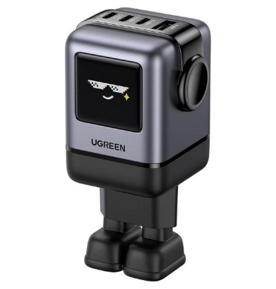 Ugreen Φορτιστής ρεύματος Nexode RG Robot GaN 3x USB-C + USB 100W μαύρο (45515B) (UGR45515B) Ugreen Φορτιστής ρεύματος Nexode RG Robot GaN 3x USB-C + USB 100W μαύρο (45515B) (UGR45515B)