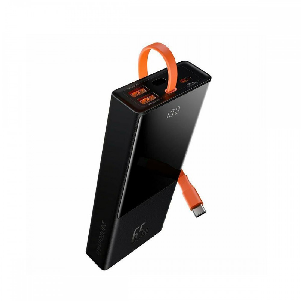 Baseus Elf Power Bank 20000mAh 65W με 2 Θύρες USB-A Power Delivery Μαύρο (PPJL000001) (BASPPJL000001)