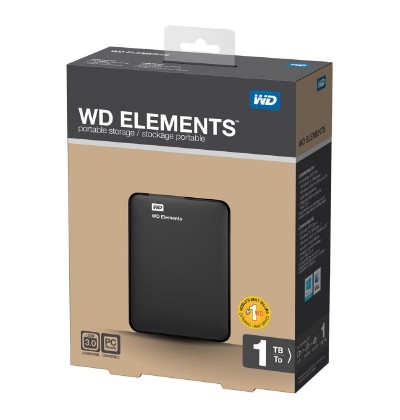 Western Digital Elements Portable 1TB USB 3.0 (Black 2.5