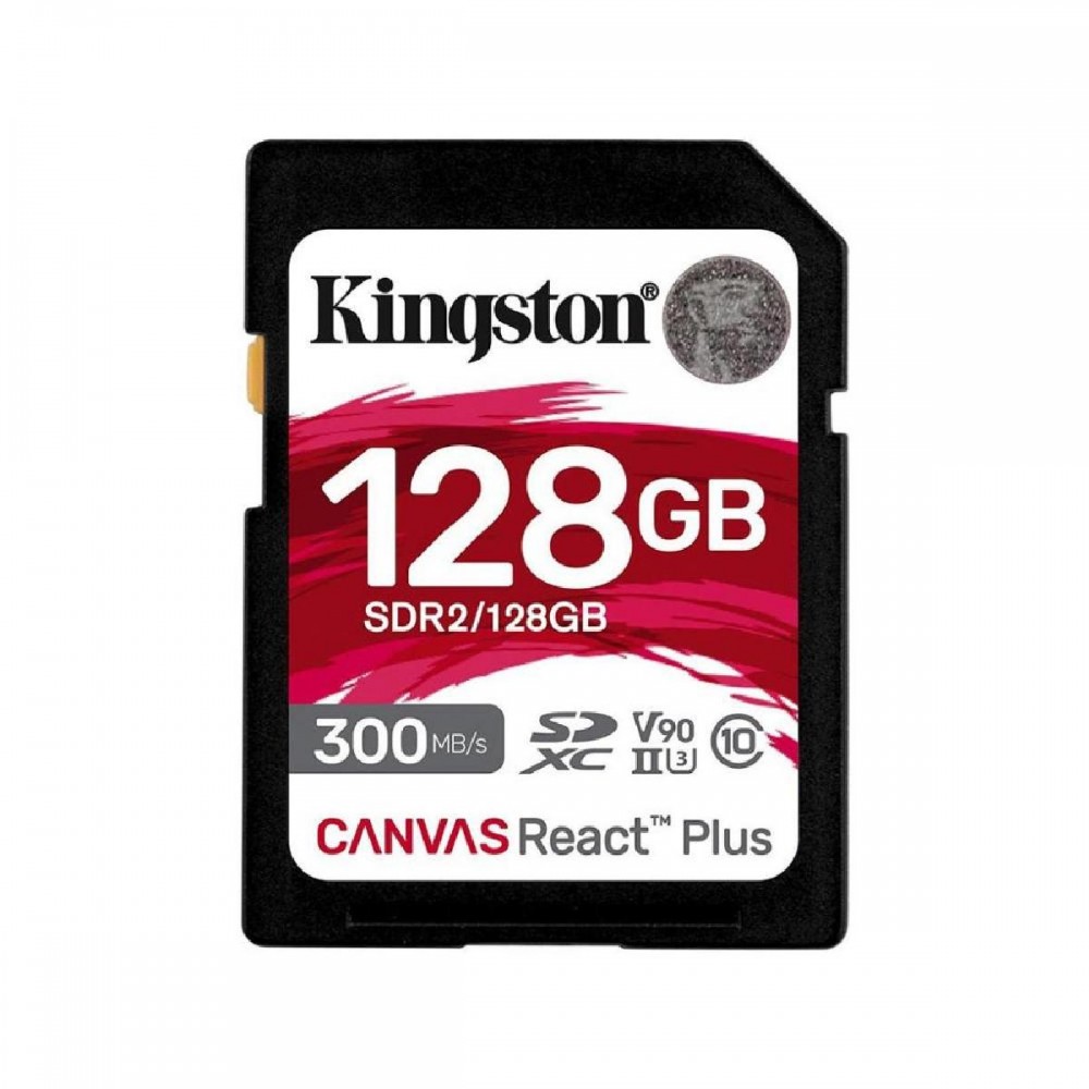 Kingston Canvas React Plus SDXC 128GB Class 10 U3 V90 UHS-II (SDR2/128GB) (KINSDR2-128GB) Kingston Canvas React Plus SDXC 128GB Class 10 U3 V90 UHS-II (SDR2/128GB) (KINSDR2-128GB)