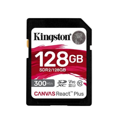 Kingston Canvas React Plus SDXC 128GB Class 10 U3 V90 UHS-II (SDR2/128GB) (KINSDR2-128GB)