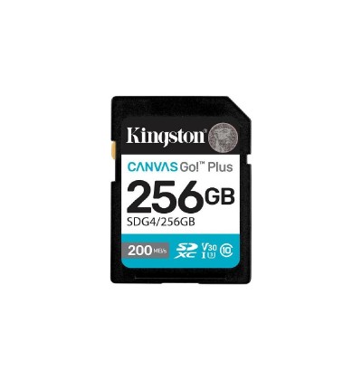 Kingston SD 256GB Canvas Go Plus 200/MB/s C10 U3 V30 (SDG4/256GB) (KINSDG4-256GB)