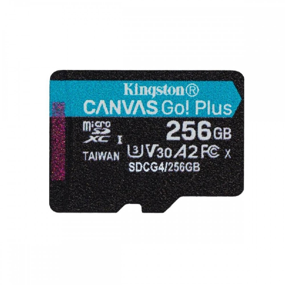 Kingston microSD 256GB CanvasGo+ 200MB/s A2 U3 V30 (SDCG4/256GBSP) (KINSDCG4-256GBSP)