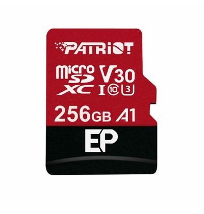Patriot EP Series 256 GB microSDXC Red/Black UHS-I U3 Class 10 V30 A1 (PEF256GEP31MCX) (PATRPEF256GEP31MCX) Patriot EP Series 256 GB microSDXC Red/Black UHS-I U3 Class 10 V30 A1 (PEF256GEP31MCX) (PATRPEF256GEP31MCX)