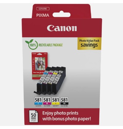 Canon Μελάνι Inkjet CLI-581 CMYK (2106C006) (CANCLI-581PMP) Canon Μελάνι Inkjet CLI-581 CMYK (2106C006) (CANCLI-581PMP)